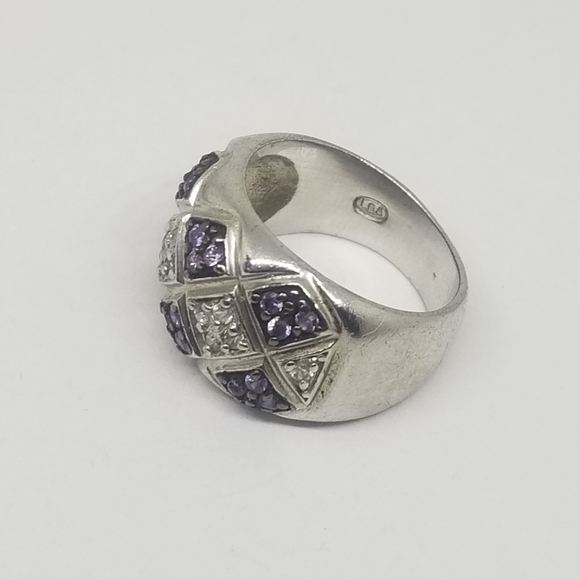 Art Nouveau CZ Sterling Ring Sz. 5 - Picture 3 of 3